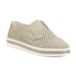 NEW BERNIE MEV Comfort Perforated Leather Slip On Sneakers Moss for women 267tn…